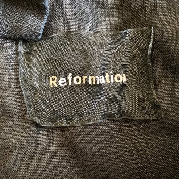 Reformation Black Linen Lunna Jumpsuit Size 6 - Picture 11 of 12